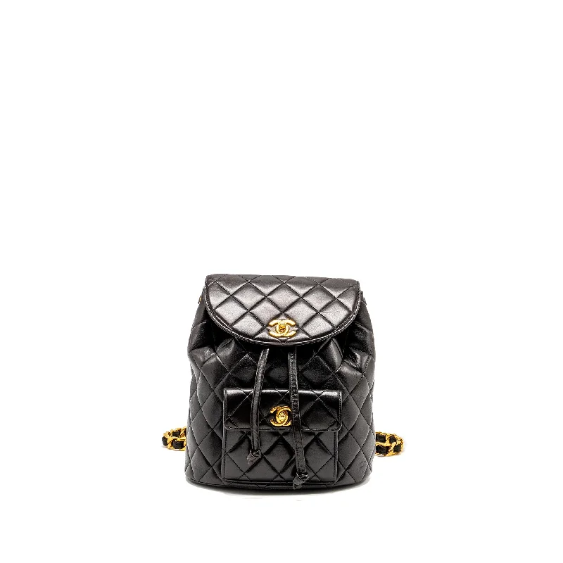 Chanel bags for pet - friendly outingsChanel Vintage Duma Backpack Lambskin Black GHW