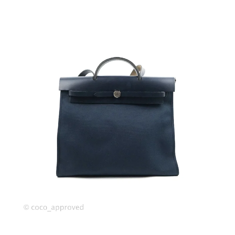 Hermès Lindy 38cm Creamy White Clemence Leather Tote BagHermès Herbag Zip 39 Navy Canvas Palladium Hardware