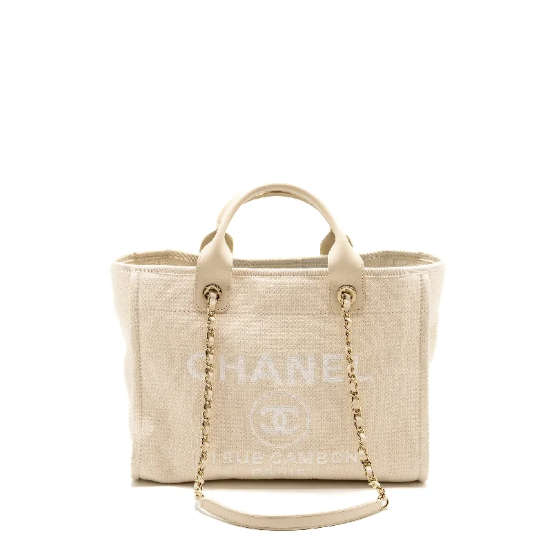 Chanel bags for soccer championshipsChanel Small Deauville Shopping Tote Bag Calfskin/Fabric Light Beige LGHW (microchip)