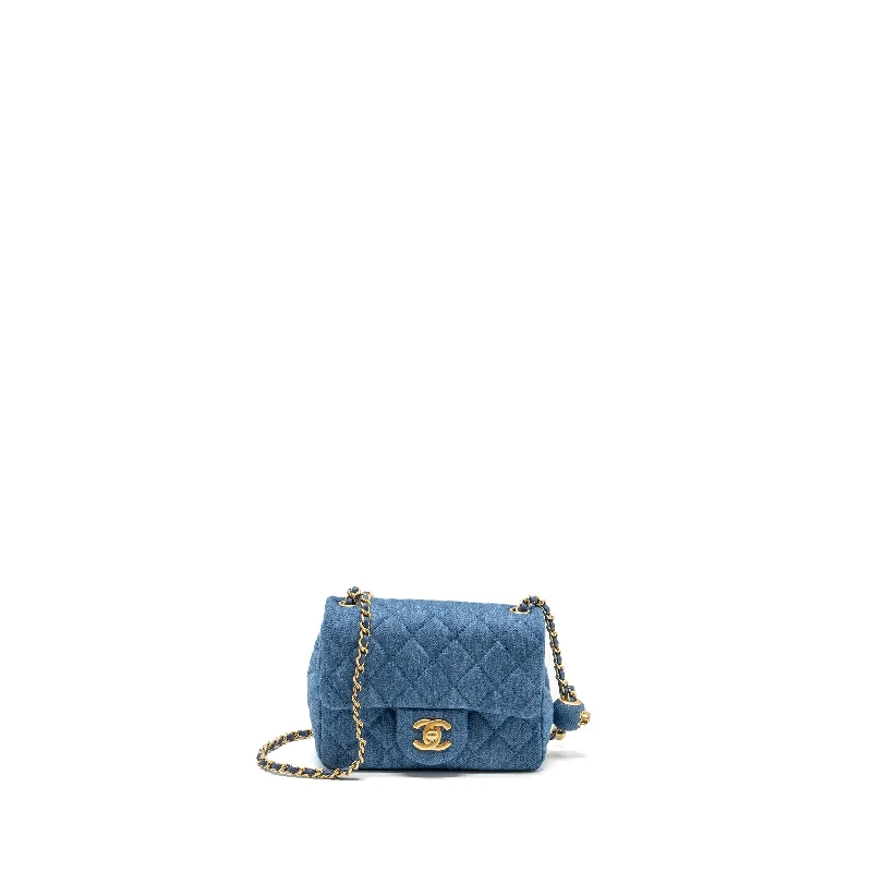 Chanel bags for DIY home improvement projectsChanel pearl crush mini square flap bag denim blue GHW (microchip)