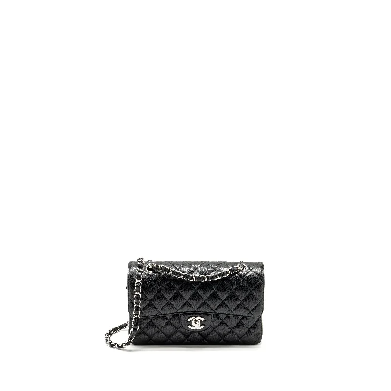 Chanel bags for high - end boutique shoppersChanel Small Classic Double Flap Bag Caviar Black SHW (Microchip)