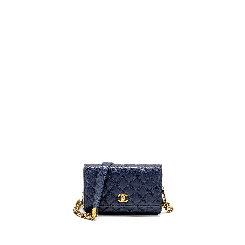 Chanel bags for emergency room nursesChanel 22A Twist Your Button Wallet on Chain Caviar Navy GHW (Microchip)