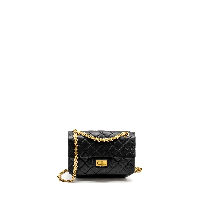 Chanel bags for horse - riding activitiesChanel Mini 2.55 Reissue Aged Calfskin BLACK GHW (Microchip)