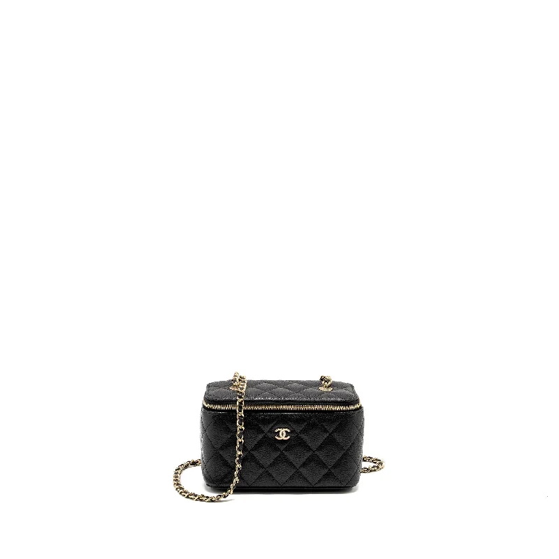 Chanel bags for solo backpackersChanel Long Vanity with Chain Caviar Black LGHW (microchip)