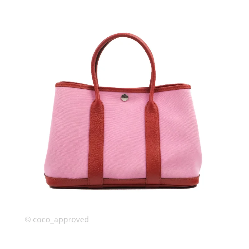 Hermès Herbag 28cm Violet Purple Canvas with Leather Trim Tote BagHermès Garden Party 30 Pink / Red Duchesse Canvas