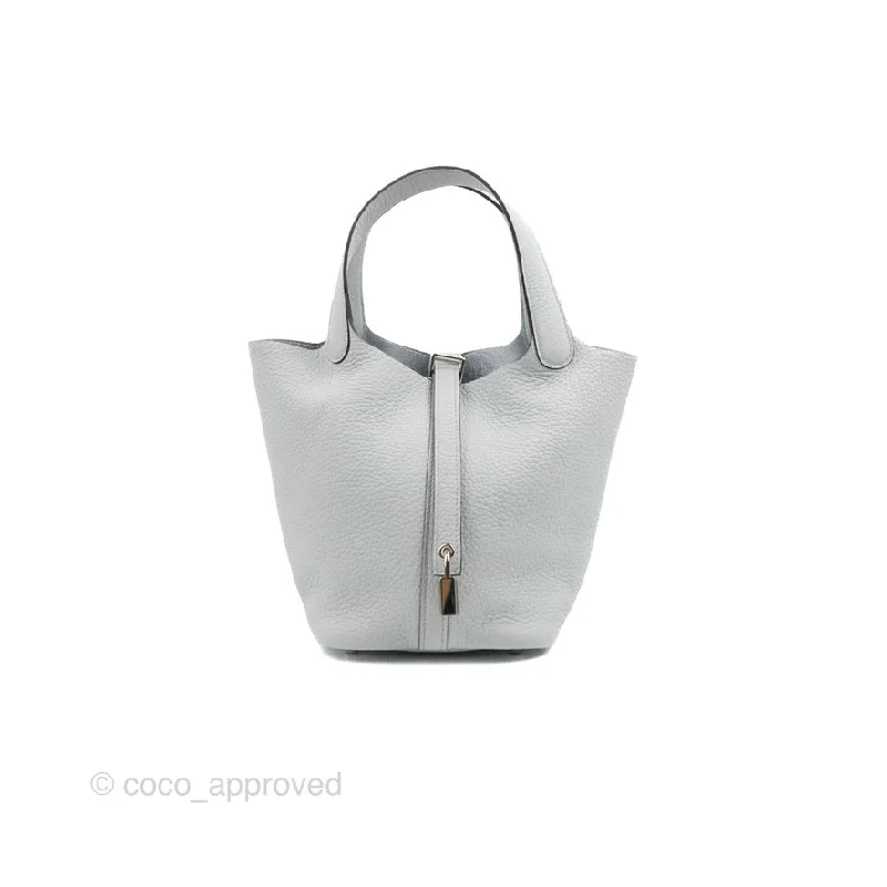 Hermès Kelly Danse 32cm Silver Hardware Goatskin HandbagHermès Picotin Lock 18 Bleu Pale Clemence Palladium Hardware