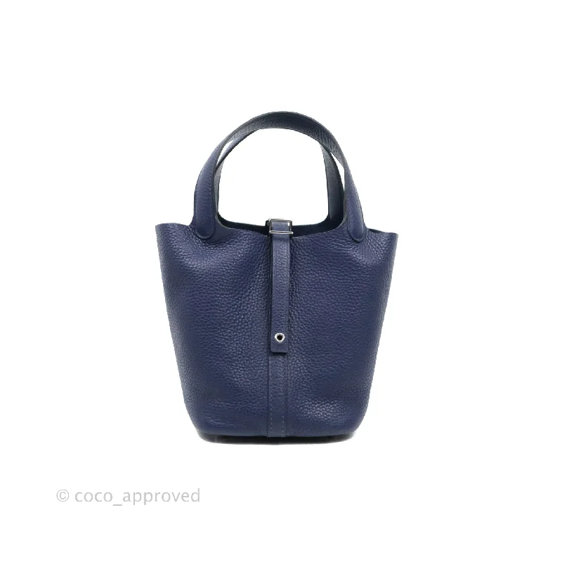 Hermès Sac à Depeches 30cm Black Barénia Saddle Leather BriefcaseHermès Picotin Lock 18 PM Bleu Encre Clemence Palladium Hardware