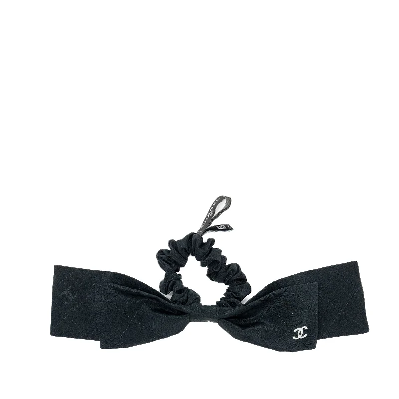 Chanel bags for marathon runnersChanel CC Logo Hair Tie Silk Black