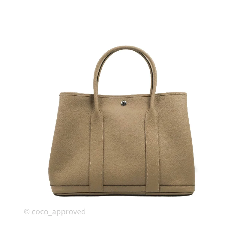 Hermès Herbag 31cm Orange Canvas with Leather Trim Tote BagHermes Garden Party 36 Gris Tourterelle