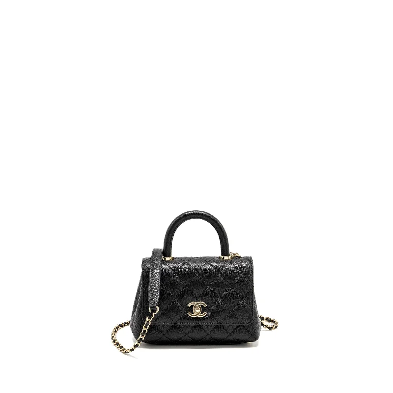 Chanel bags for pet - friendly outingsChanel Mini Coco Handle Caviar Black LGHW (Microchip)