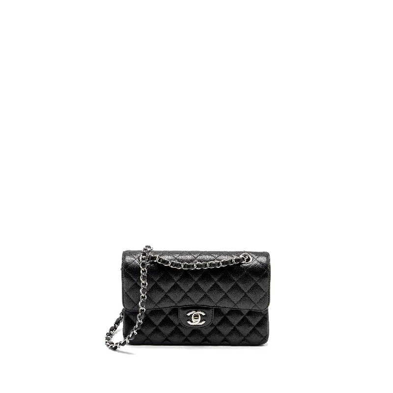 Chanel bags for fashion bloggers' photo opsChanel Small Classic Double Flap Bag Caviar Black SHW (Microchip)