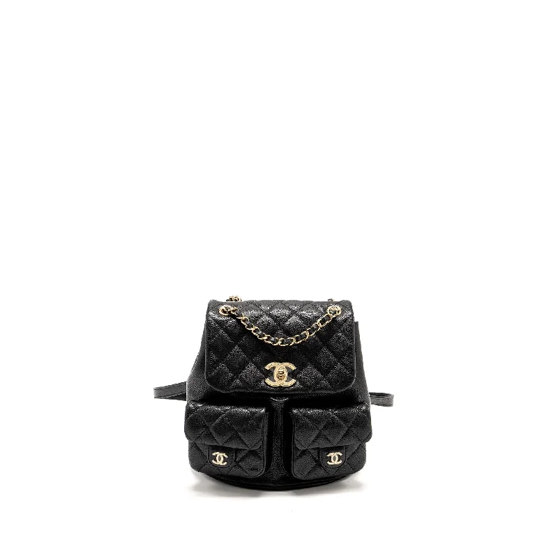 Chanel bags for high - society socialitesChanel Triple Pack Backpack Caviar Black LGHW (Microchip)