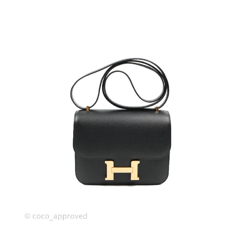 Hand - Customized Hermès Birkin Alligator Leather HandbagsHermès Constance Mini 18cm Black Epsom Rose Gold Hardware