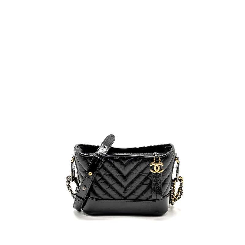 Chanel bags for fitness enthusiasts on the goChanel Small Gabrielle  Hobo Bag Chevron Aged Calfskin Black Multicolour Hardware