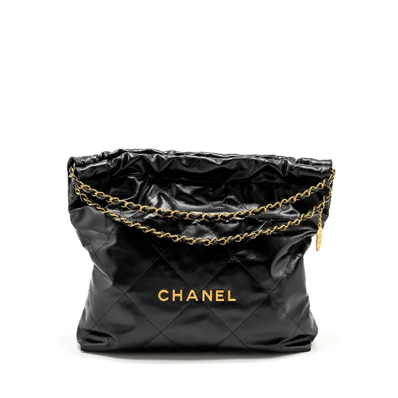 Chanel bags for music concert attendeesChanel Medium 22 Bag Shiny Calfskin Black GHW (microchip)