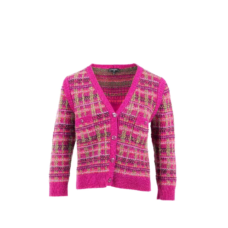 Chanel bags for golf tournamentsChanel Size 36 Cropped Striped Cardigan Cashmere /Mohair Pink/Multicolour