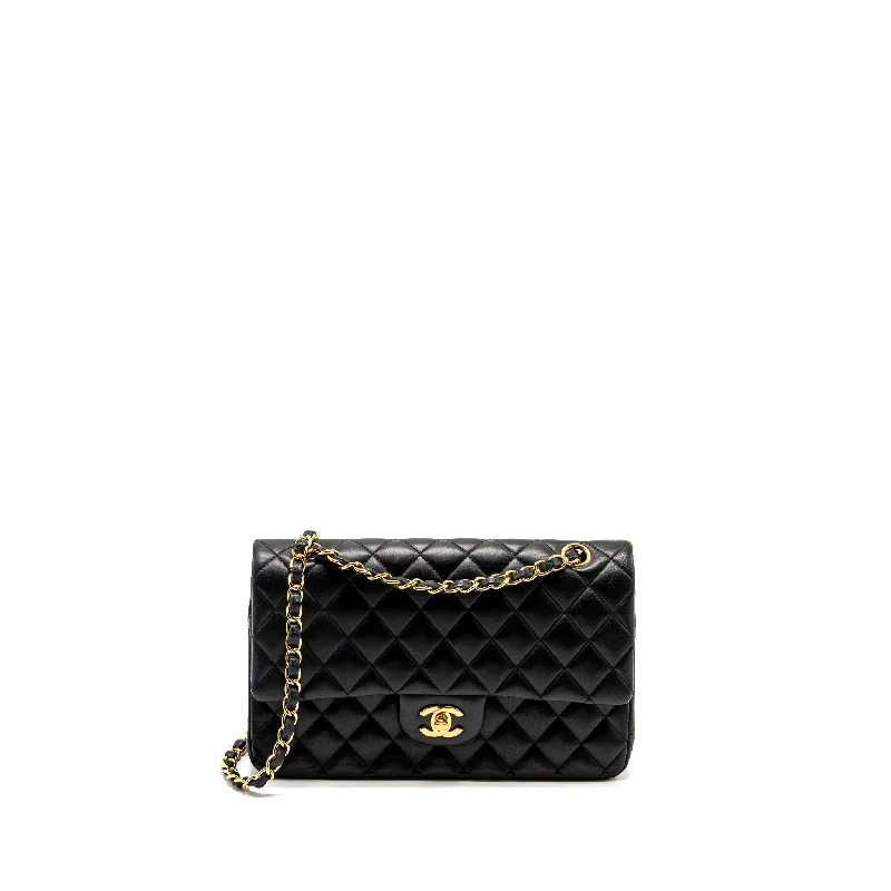 Chanel bags for stay - at - home moms' errandsChanel Medium Classic Double  Flap Bag Lambskin Black GHW