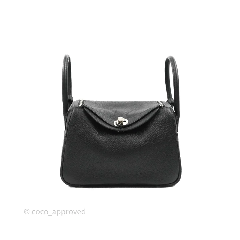 Miniature Hermès Handbags for ChildrenHermès Lindy 26 Black Taurillon Clemence Palladium Hardware