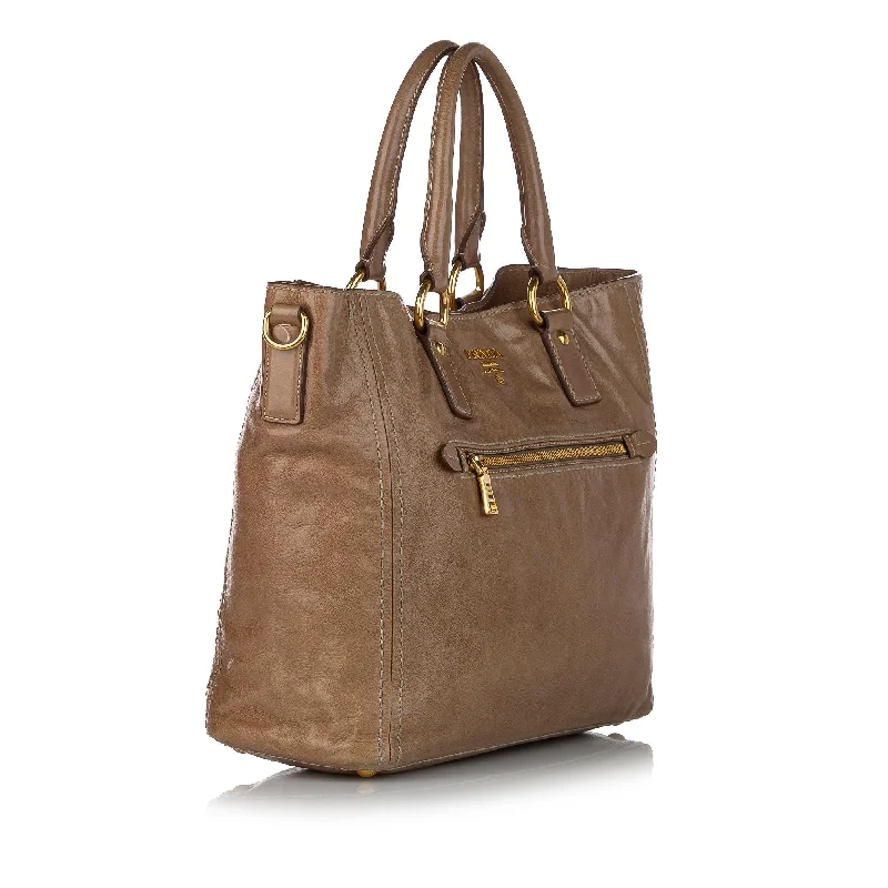 Prada Raffia Tote Bag in Natural Color for SummerPrada Vitello Shine Leather Satchel 32508