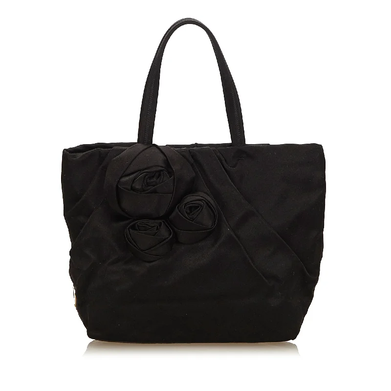 Prada Patent Leather Shoulder Bag in Black with Chunky ChainPrada Black Nylon Fabric Tote Bag ITALY