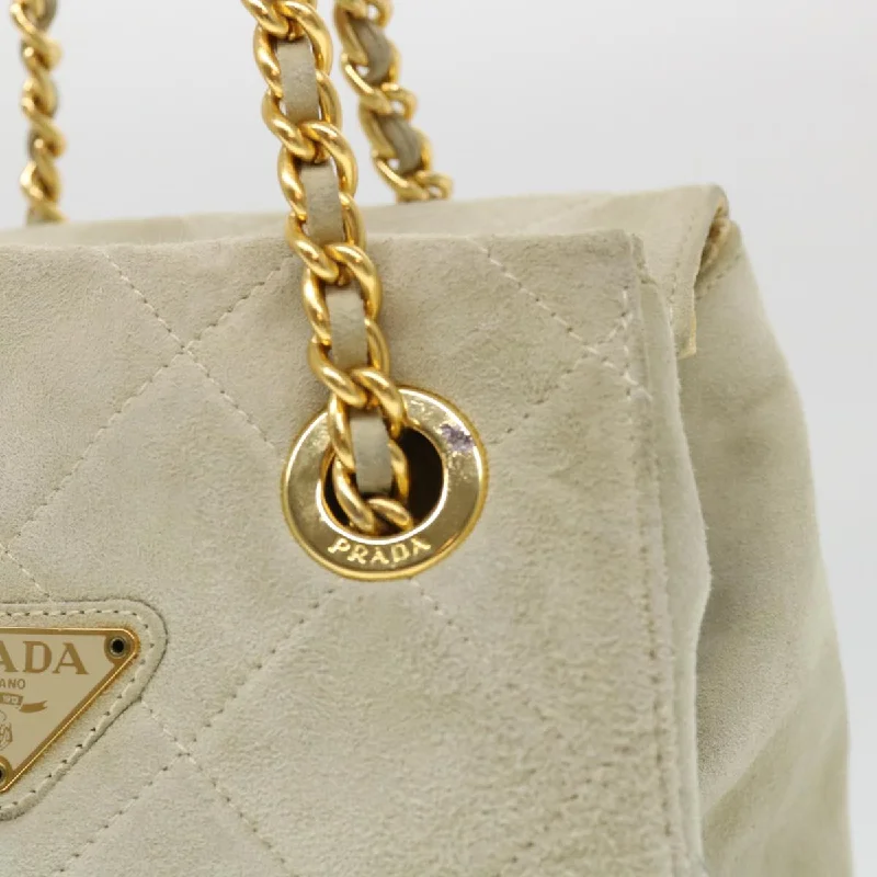 Prada Patent Leather Shoulder Bag in Black with Chunky ChainPrada Quilted Chain Shoulder Bag Suede Gray  yk6604