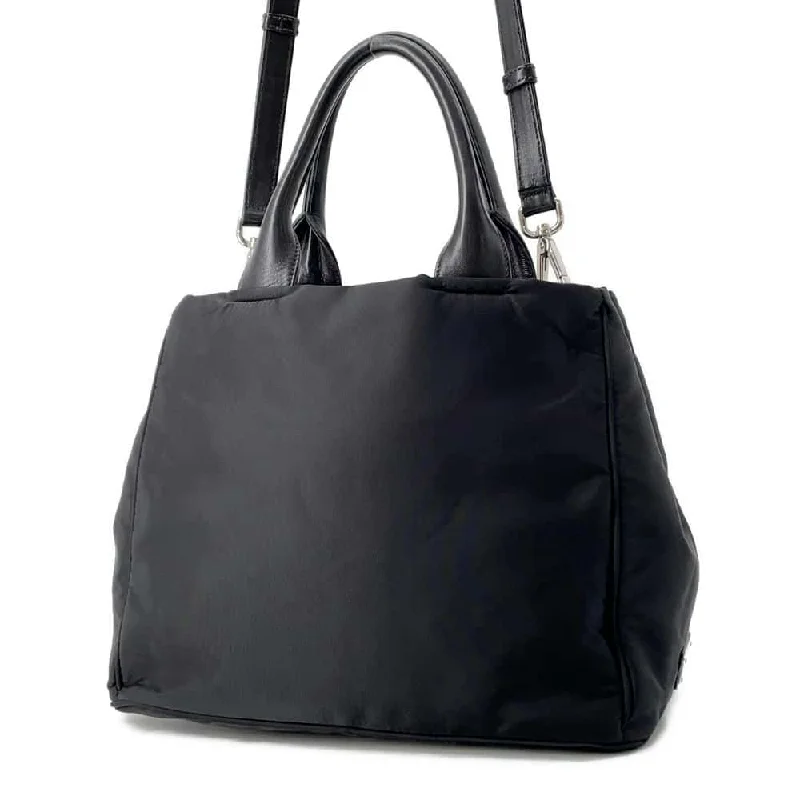 Prada Double - Handle Leather Handbag in Taupe for WorkPRADA Ribbon 2WAY Tote Bag Black 1BG027 Nylon