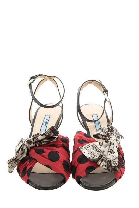 Prada Croc - Print Leather Satchel in Ruby RedPrada Multi Cartoon Print Satin Bow Tie Detail Heels SZ 38.5