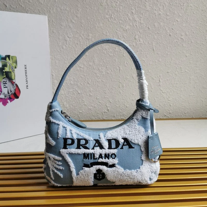 Prada Calfskin Clutch with Crystal - Studded Logo in Pink for WeddingsWhimsy Finds - Prada Bags - 423