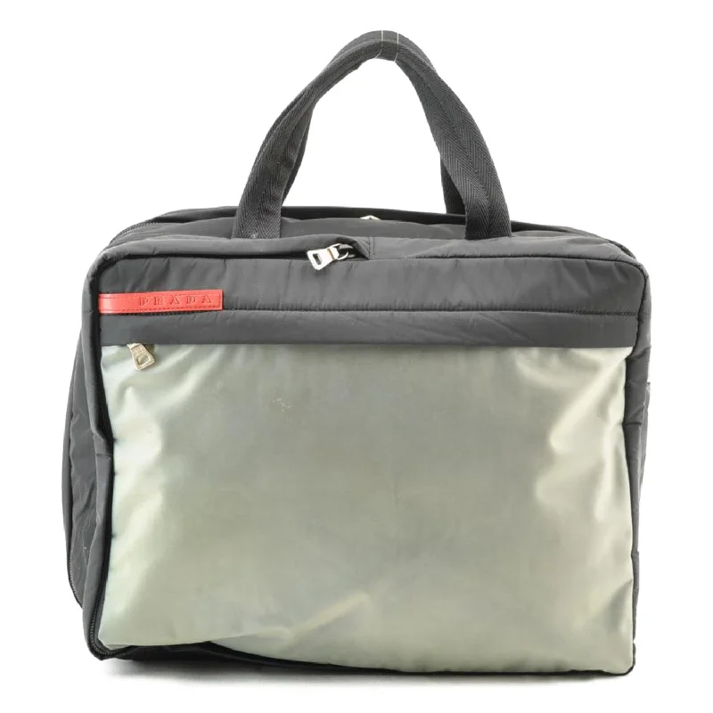 Prada Geometric - Patterned Canvas Bag in Grey for City WalksPrada Hand Bag Nylon Black  ar1221