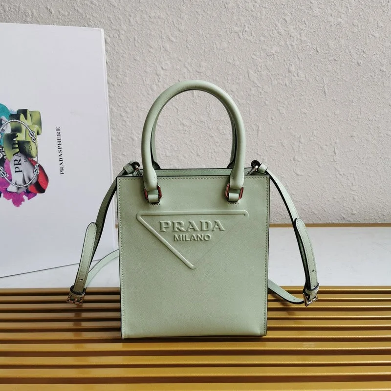 Prada Embroidered Denim Bucket Bag in Light Blue for BeachWhimsy Finds - Prada Bags - 417