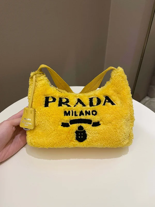 Prada Embroidered Denim Crossbody in Dark Blue for TeensPrada Re-Edition 2000 Bag Yellow Terry