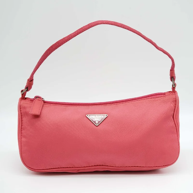 Prada Geometric - Patterned Canvas Bag in Grey for Everyday ErrandsPrada Accessories Pink Nylon Hand Bag