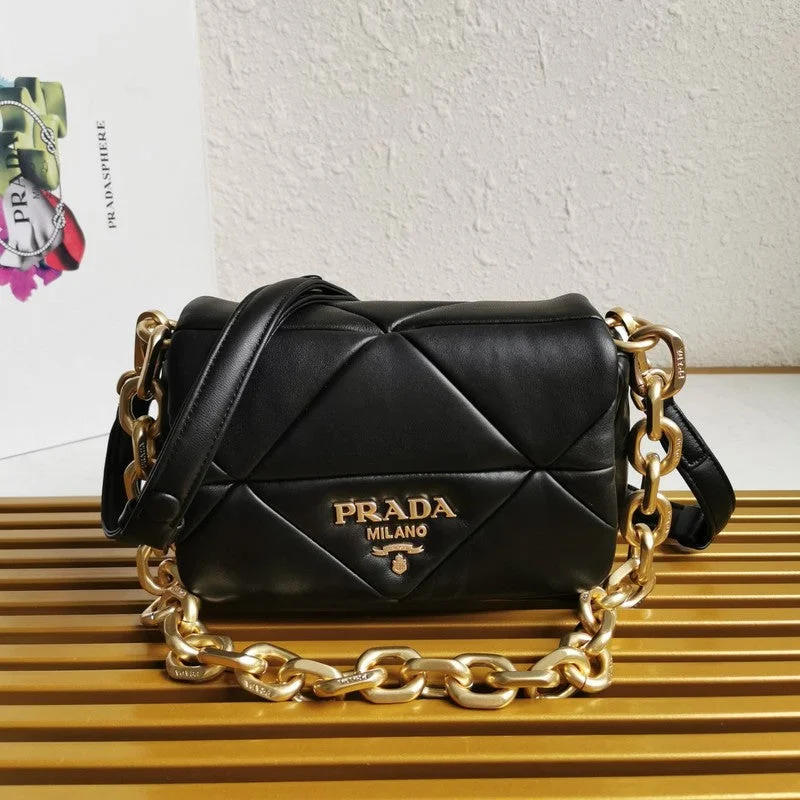 Prada Woven Leather and Nylon Messenger Bag in Tan and BlackWhimsy Finds - Prada Bags - 185