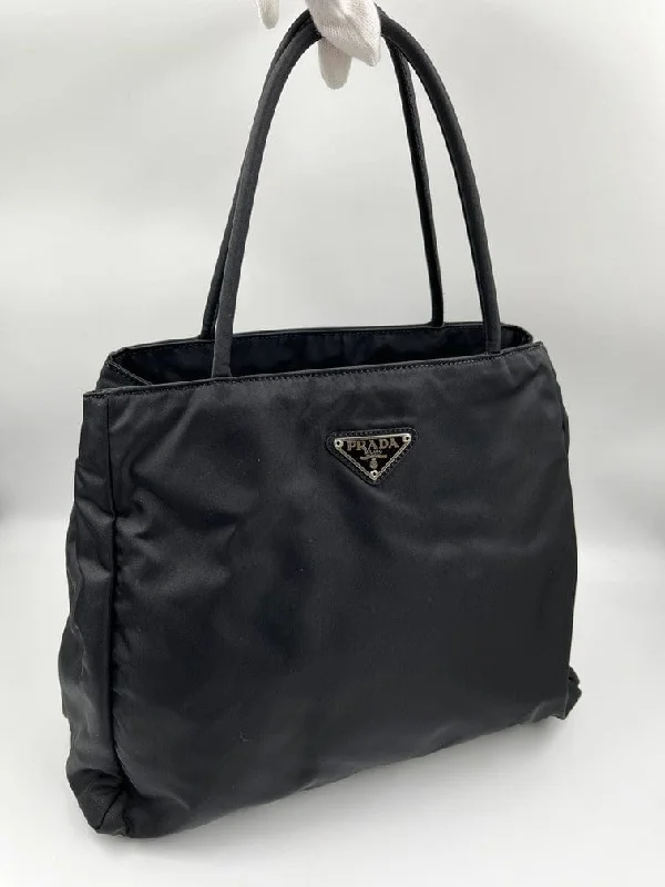 Prada Shearling - Trimmed Backpack in Beige for Winter WalksPrada Black Nylon Tote Bag