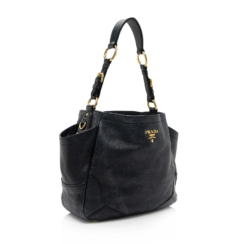 Prada Geometric - Patterned Canvas Bag in Grey for Everyday ErrandsPrada Vitello Daino Side Pocket Hobo 23004