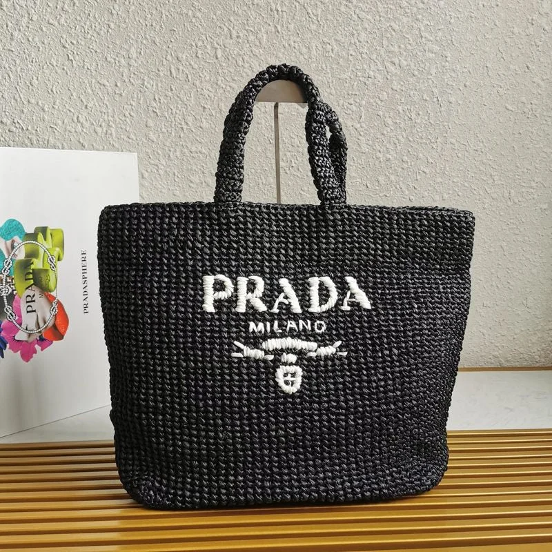 Prada Monochrome Leather Tote in White 32cmWhimsy Finds - Prada Bags - 385