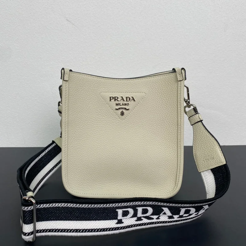 Prada Monochrome Leather Tote in White 32cmWhimsy Finds - Prada Bags - 175