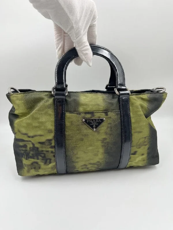 Prada Logo - Embossed Canvas Tote in Khaki 38cmPrada Nylon Tie-Dye Bag