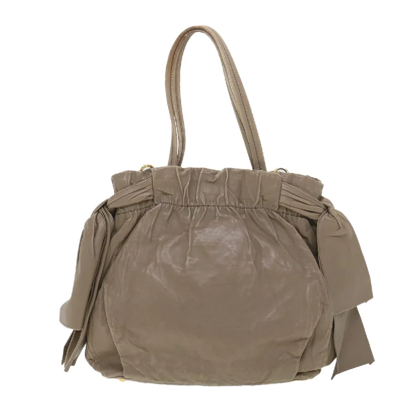 Prada Shearling - Lined Bag in Camel for WinterPrada Hand Bag Leather 2way Gray  am4052