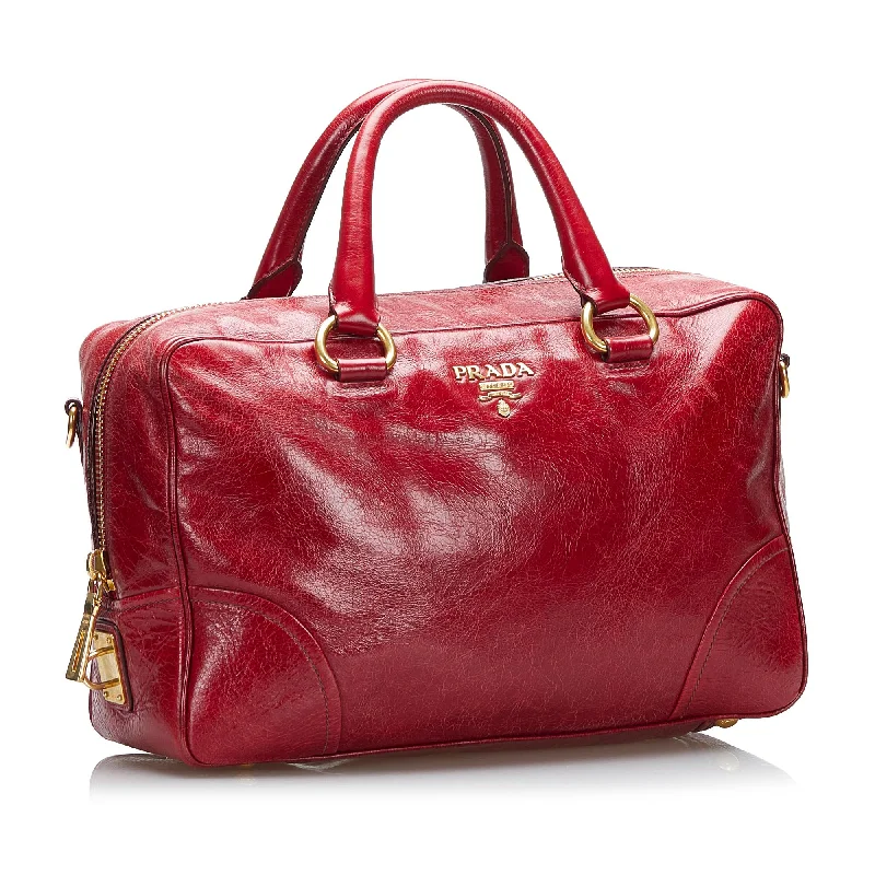 Prada Cahier Calfskin Shoulder Bag in Burgundy 25cmPrada Vitello Shine Satchel ivhzIg