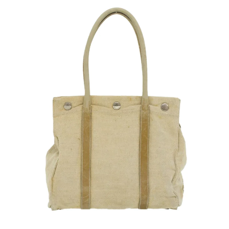 Prada Logo - Embossed Canvas Tote in Khaki 38cmPrada Shoulder Bag Canvas Beige  34395