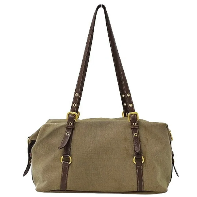 Prada Logo - Printed Canvas Crossbody in Khaki for TravelersPRADA Logo Jacquard Tote