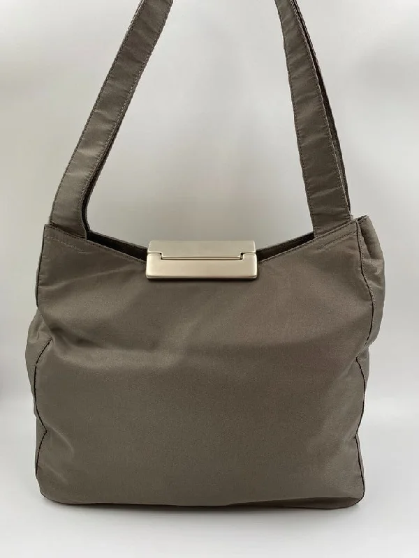 Prada Monochrome Leather Tote in White 32cmPrada Olive Green Tessuto Bag