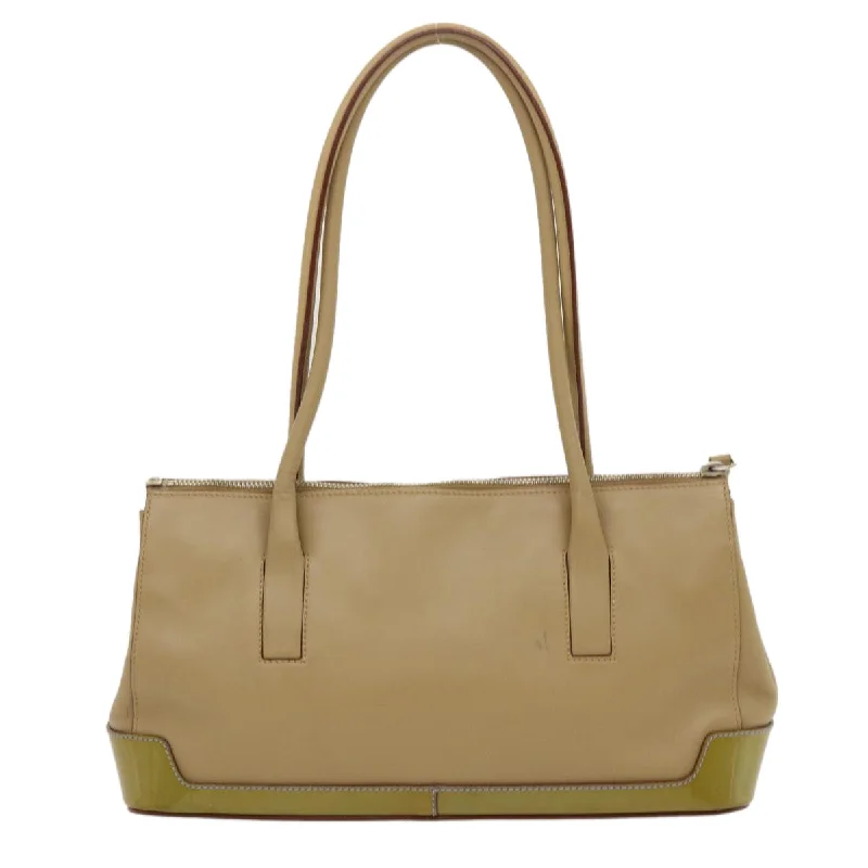 Prada Raffia Tote Bag in Natural Color for SummerPrada Hand Bag Leather Enamel Brown  am2386g