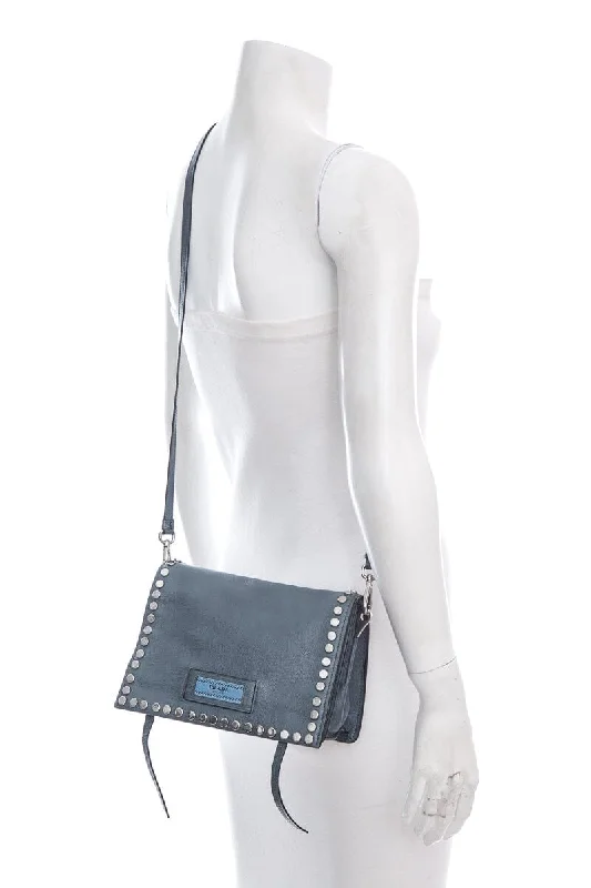 Prada Embroidered Leather Crossbody in Cream for BridesmaidsPrada Slate Blue Leather Studded Etiquette Crossbody Handbag