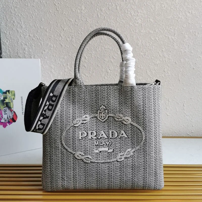 Prada Monochrome Leather Tote in White 32cmWhimsy Finds - Prada Bags - 406