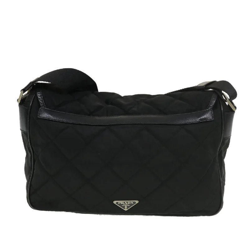 Prada Metallic Patent Leather Bag in Silver for Glamorous NightsPrada Shoulder Bag Nylon Black  ar9170