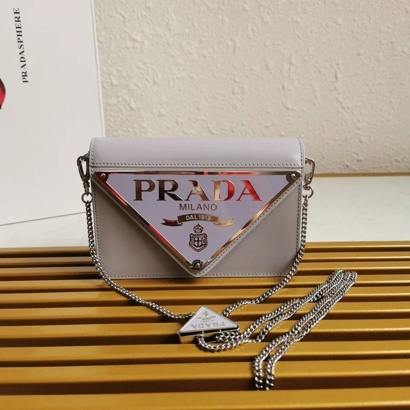 Prada Embroidered Leather Crossbody in Cream for High - TeaWhimsy Finds - Prada Bags - 252