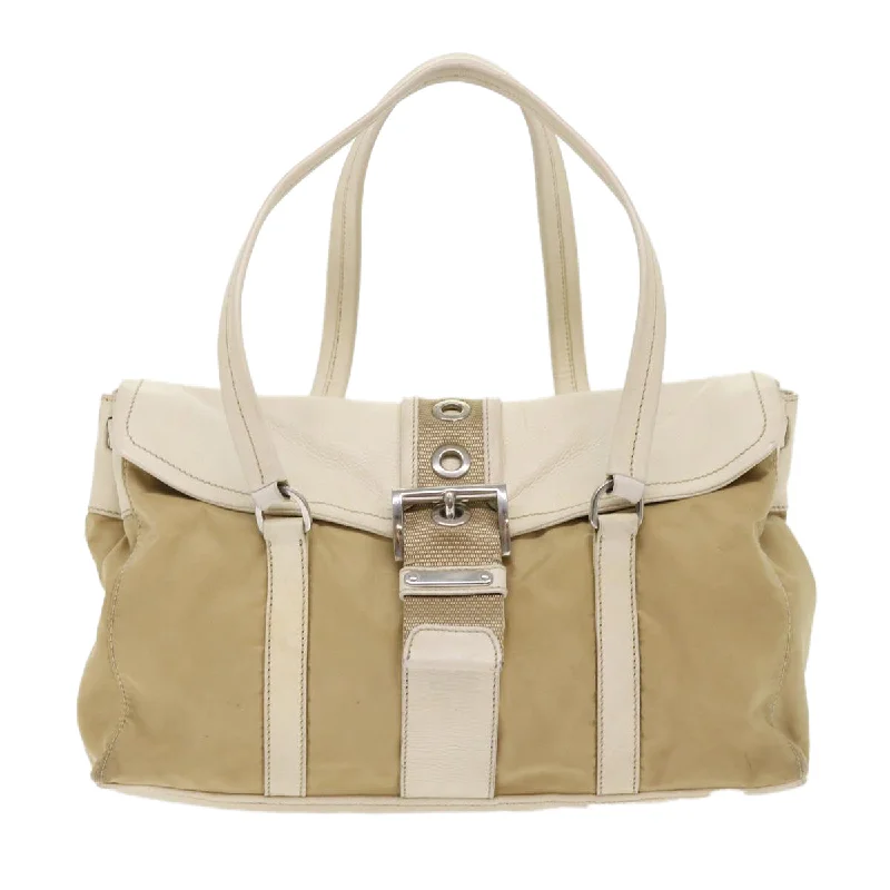 Prada Saffiano Leather Backpack in Grey for HikingPrada Hand Bag Nylon Leather Beige  ki3154