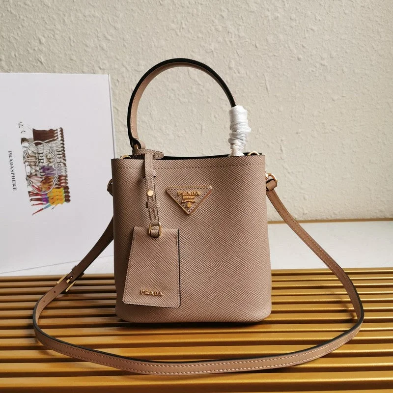 Prada Woven Leather and Nylon Bag in Tan and BlackWhimsy Finds - Prada Bags - 336